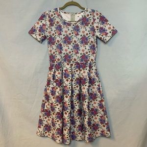 Purple floral LuLaRoe A-Line dress